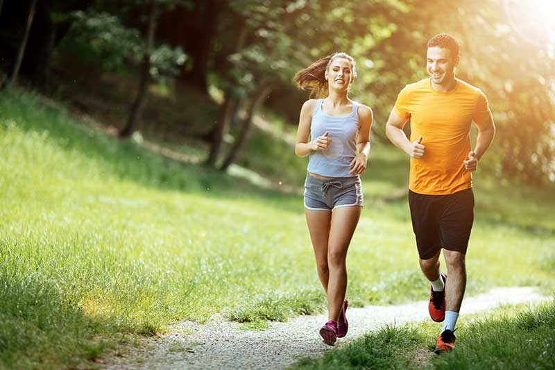 Jogging with friends